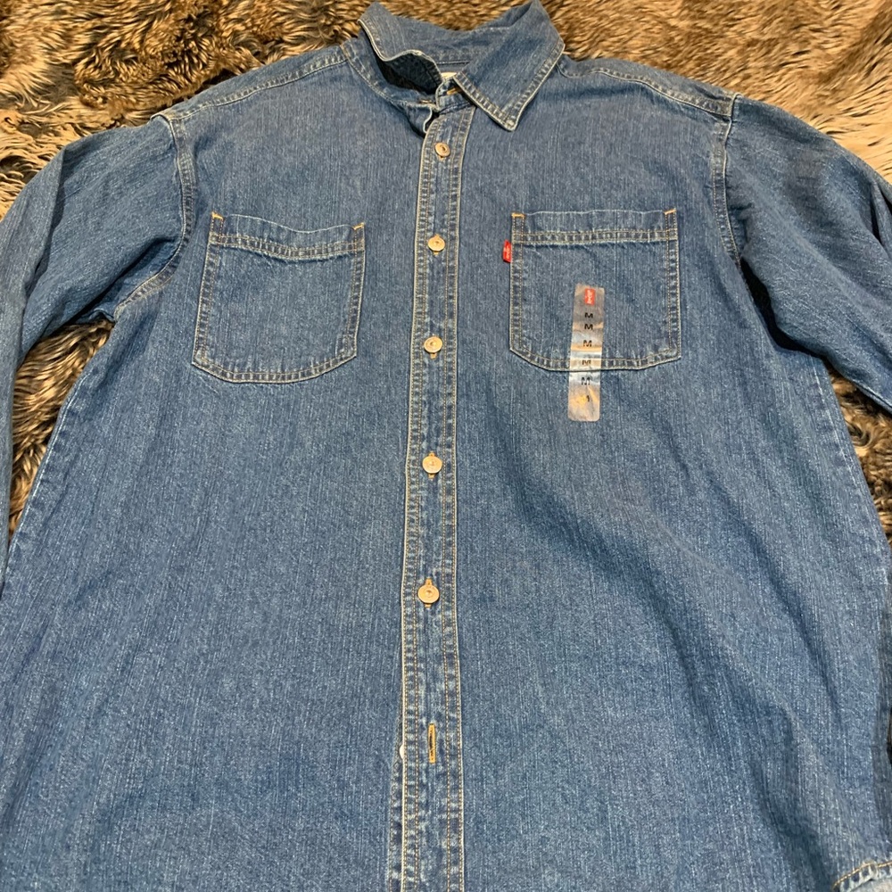 Levi’s Denim  Medium Blue Western Rodeo Distressed Red Tab Y2K NWT Size M